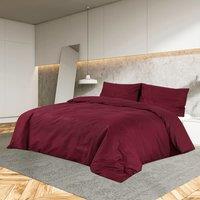 Berkfield Home Duvet Cover Set Bordeaux 140x200 cm Light-weight Microfiber in Red