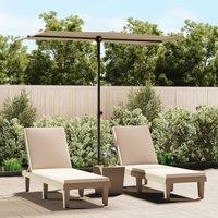 Berkfield Home Outdoor Parasol with Aluminium Pole 180x110 cm Taupe in Beige