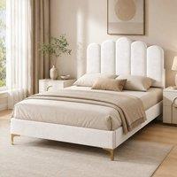 STILVORA 3ft Single Upholstered Bed Frame with Storage, Beige