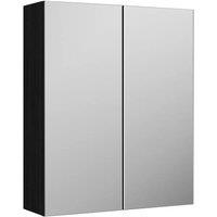 Balterley 600mm 50/50 Split Mirrored Bathroom Cabinet Matt Black