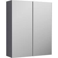 Balterley 600mm 50/50 Split Mirrored Bathroom Cabinet 180mm Deep in Grey