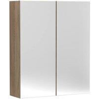 Balterley 600mm 50/50 Split Mirrored Bathroom Cabinet in Brown