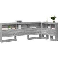 Berkfield Home Storage Headboard with Shelf Grey sonoma 90 cm Engineered wood