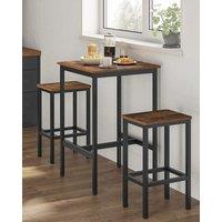 VASAGLE Square Industrial Bar Table Breakfast Bar in Brown