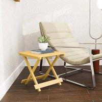 EONLION Wooden Folding Garden Table Side Table in Brown | Size: 100 cm