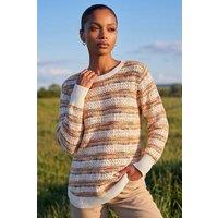 Roman Women's Space Dye Stripe Knit Jumper in Copper | Size: 10