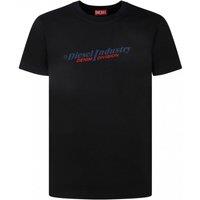 Diesel Men's Industry Denim Division Short Sleeve Crew Neck Regular Fit T-shirt in Black | Size: Large