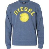 Diesel Men's Distressed Dot Logo Blue Sweatshirt | Size: XS