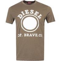 Diesel Men's 1976 Short Sleeve Crew Neck Regular Fit T-shirt in Olive | Size: Medium