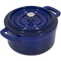 Living and Home Enamelled Cast Iron Dutch Oven Pot with Lid in Blue