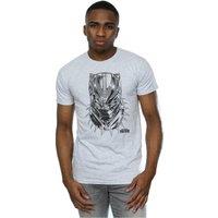 Marvel Men's Black Panther Spray Headshot T-Shirt in Grey | Size: Small