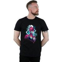 Marvel Men's Captain Neon Warrior T-Shirt in Black | Size: 5XL