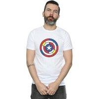 Marvel Men's Captain America Stained Glass Shield T-Shirt in White | Size: Small