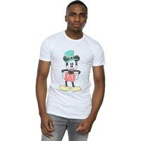Disney Men's Mickey Mouse Leprechaun Hat T-Shirt in White | Size: 4XL