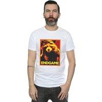 Marvel Men's Avengers Endgame Rocket Poster T-Shirt in White | Size: Small