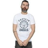 Marvel Men's Captain America Collegiate T-Shirt in White | Size: 4XL