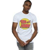 Tom & Jerry Men's Circle Logo T-Shirt in White | Size: Small