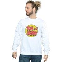Tom & Jerry Men's Circle Logo Sweatshirt in White | Size: XL
