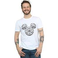 Disney Men's Mickey Mouse Head Of Eyes T-Shirt in White | Size: 4XL