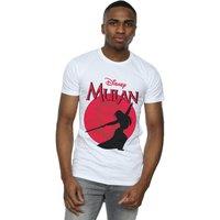 Disney Men's Mulan Dragon Silhouette T-Shirt in White | Size: Small