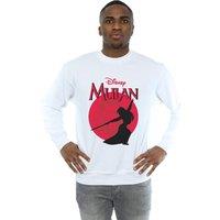 Disney Men's Mulan Dragon Silhouette Sweatshirt in White | Size: Large