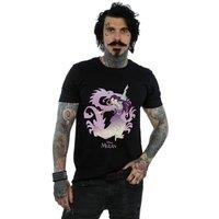 Disney Men's Mulan Dragon Fight T-Shirt in Black | Size: Small