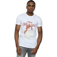 Disney Men's Mulan Dragon Sketch T-Shirt in White | Size: 4XL