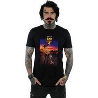 Disney Men's Toy Story 4 Woody & Forky Poster T-Shirt in Black | Size: Large