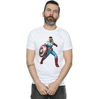 Marvel Men's Falcon Is Captain America T-Shirt in White | Size: 4XL