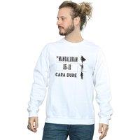 Star Wars Men's The Mandalorian Warrior Silhouettes Sweatshirt in White | Size: Small
