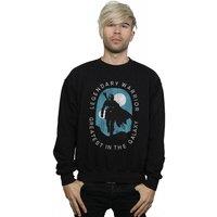Star Wars Men's The Mandalorian Legendary Warrior Greatest In The Galaxy Sweatshirt in Black | Size: Small