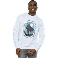 Star Wars Men's The Mandalorian Legendary Warrior Greatest In The Galaxy Sweatshirt in White | Size: Medium