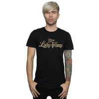 Disney Men's Lady & The Tramp Classic Logo T-Shirt in Black | Size: Small