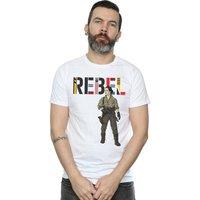 Star Wars Men's The Rise Of Skywalker Rebel Rose T-Shirt in White | Size: 4XL