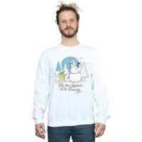 Star Wars Men's The Mandalorian Tis The Season Sweatshirt in White | Size: Large