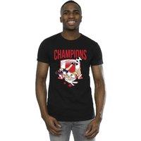 Looney Tunes Men's Lola Football Champions T-Shirt in Black | Size: Large