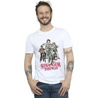 Netflix Men's Stranger Things Retro Bikers T-Shirt in White | Size: Small
