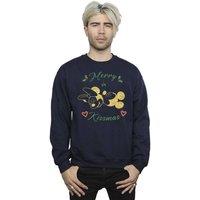 Disney Men's Mickey Mouse Merry Kissmas Sweatshirt in Navy | Size: Small