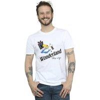 Disney Men's Alice In Wonderland This Way T-Shirt in White | Size: Small