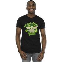 Star Wars Men's The Mandalorian St Patricks Day Cutest Clover T-Shirt in Black | Size: Small
