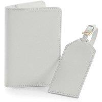 Bagbase Men's Boutique Passport Holder & Luggage Tag Set in Light Grey