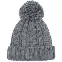 Beechfield Men's Unsiex Cable Knit Melange Beanie in Light Grey
