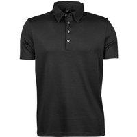 TEE JAYS Men's Pima Short Sleeve Cotton Polo Shirt in Black | Size: Medium