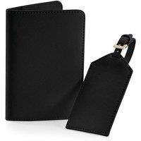 Bagbase Men's Boutique Passport Holder & Luggage Tag Set in Black
