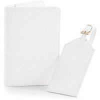 Bagbase Men's Boutique Passport Holder & Luggage Tag Set in White