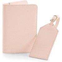 Bagbase Men's Boutique Passport Holder & Luggage Tag Set in Pink