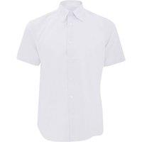 Russell Men's Collection Short Sleeve Easy Care Tailored Oxford Shirt in White | Size: 15.5 in
