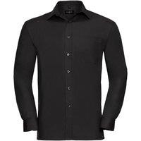 Russell Men's Long Sleeve Pure Cotton Work Shirt in Black | Size: Medium