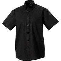 Russell Men's Collection Short Sleeve Ultimate Non-Iron Shirt in Black | Size: 15.5 in