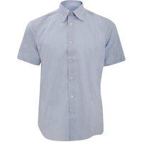 Russell Men's Collection Short Sleeve Easy Care Tailored Oxford Shirt in Blue | Size: 19.5 in